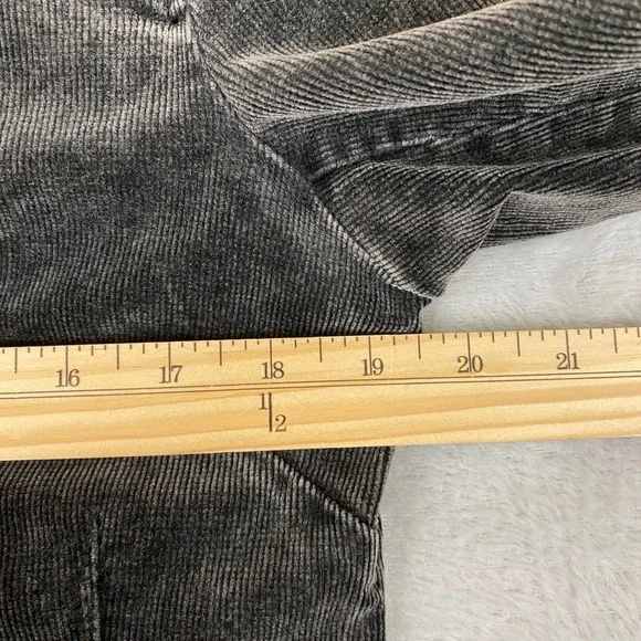 Y2K Corduroy Blazer Jacket Women Size L Charcoal Gray Vintage Wash Grunge - Picture 8 of 10
